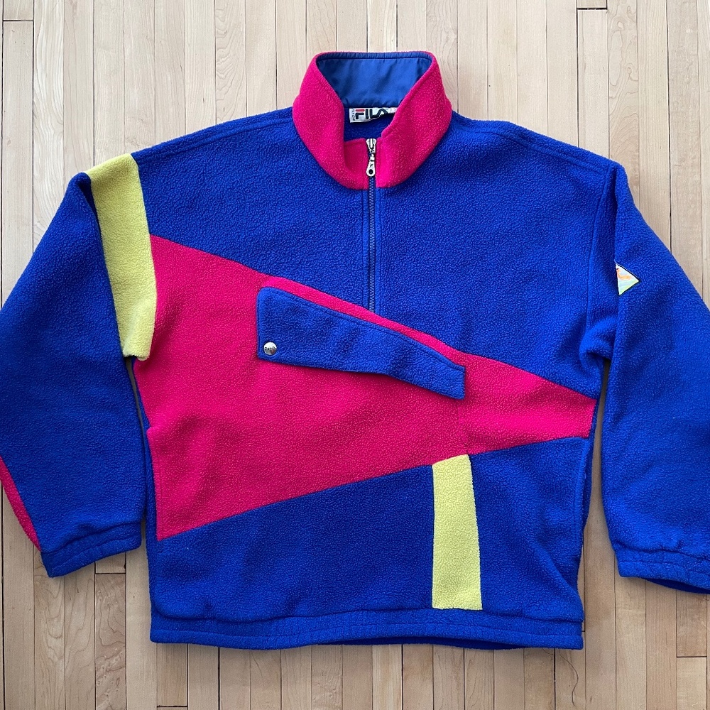 Vintage Colorful Fila Quarter Zip Fleece